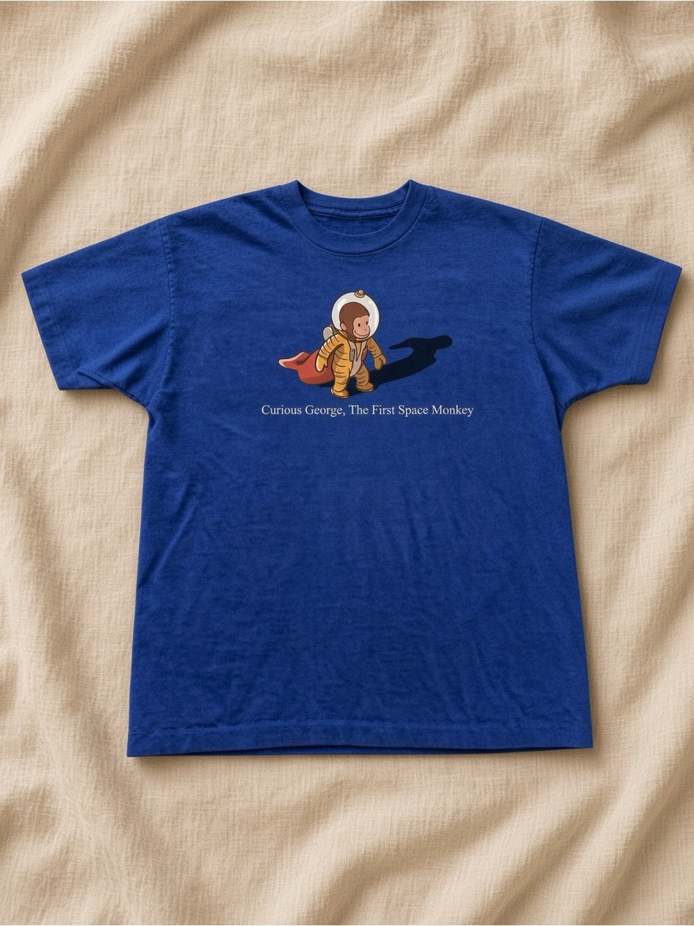 Gildan Royal Blue Curious George Space Monkey Graphic Tee